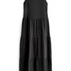 Next Sleeveless Crew Neck Tiered - Maxi-Jurk - Black -Next ec5cfbf4e024493ea69d7d32e13c0114