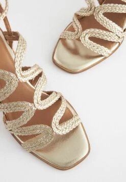 Next Signature Plait Strap Block Heel Standard - Sandalen Met Hoge Hak - Gold -Next edd2003658a049888778ca3dd85ae1e2