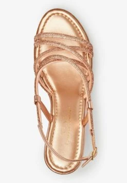Next Forever Comfort Tubular Bling Asymmetric - Sandalen Met Hoge Hak - Rose Gold -Next eeeded85e82e463ab5463c02d49beeeb