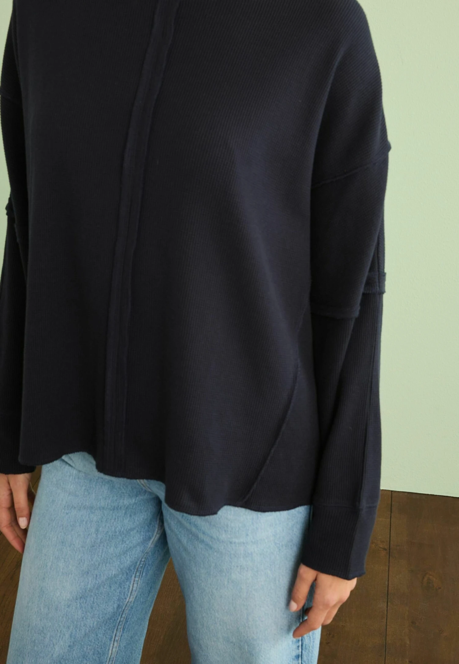 Next Long Sleeve Seam Detail Texture Standard Tall - Trui - Navy Blue 5 Next Long Sleeve Seam Detail Texture Standard Tall - Trui - Navy Blue - Afbeelding 3