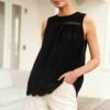 Next Sleeveless Broderie Standard - Blouse - Black -Next f011b7ed733140acb3221e22af41b4b6