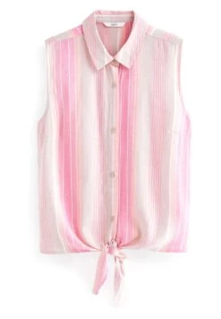 Next Tie Waist Sleeveless Collared - Overhemdblouse - Pink -Next f0a5ddfb40ac4c7eaa6bf48f16cb0f41