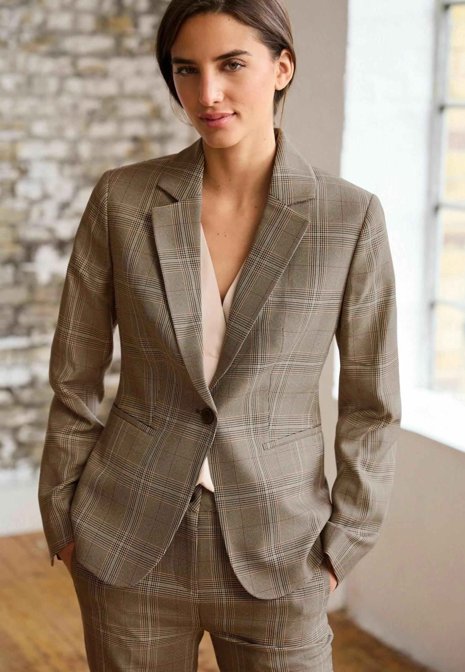 Next Tailored Single Breasted Standard - Blazer - Natural Check 3 Next Tailored Single Breasted Standard - Blazer - Natural Check