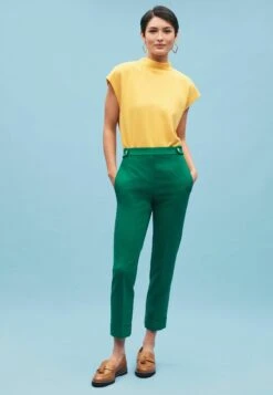 Next Tailored Turnup Taper Standard - Broek - Green