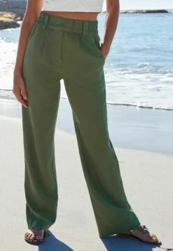 Next Wide Leg Petite - Broek - Khaki Green