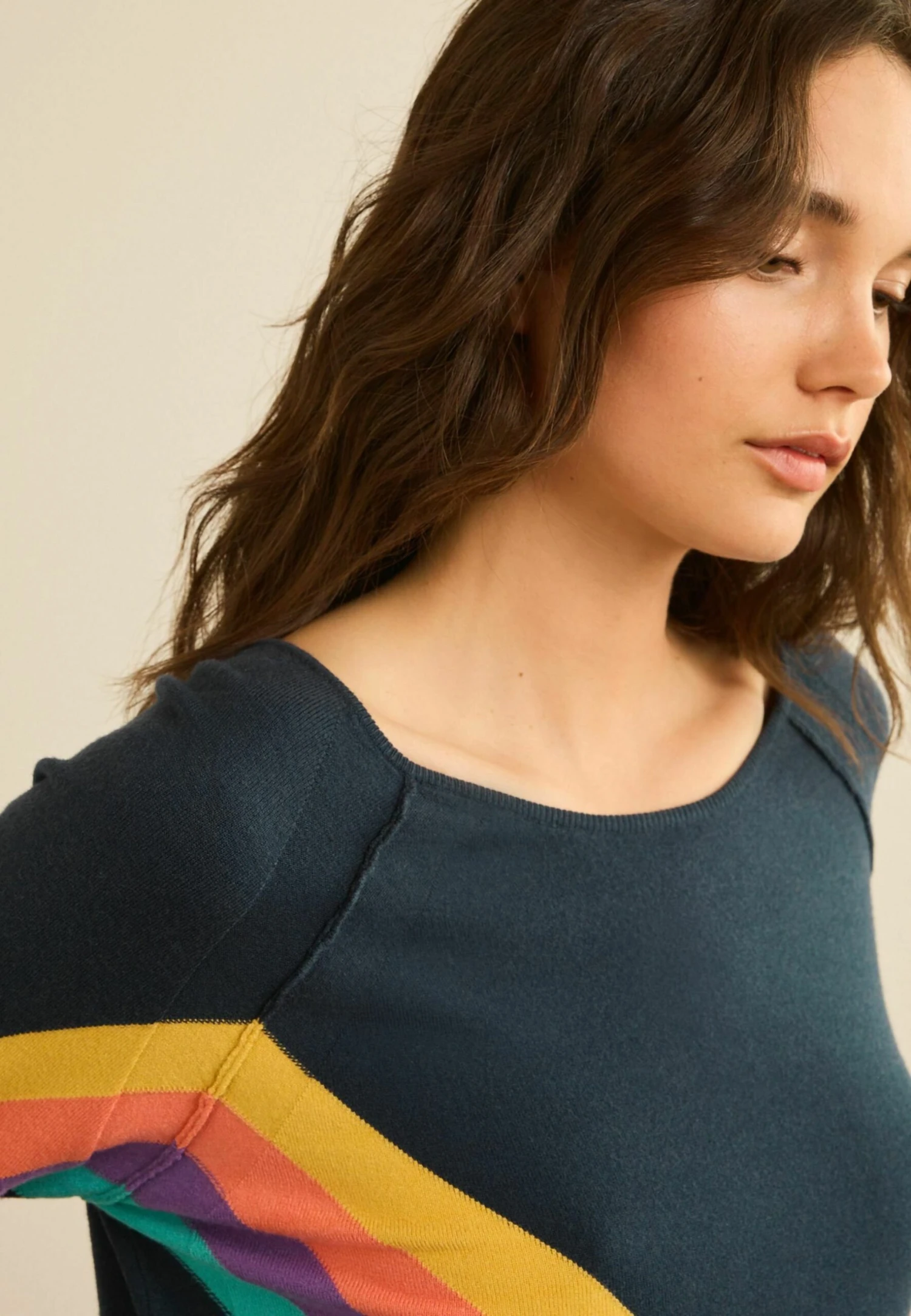 Next Rainbow Stripe Standard - Trui - Navy Blue 5 Next Rainbow Stripe Standard - Trui - Navy Blue - Afbeelding 3