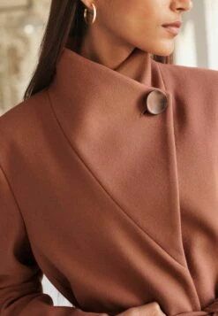 Next Belted Funnel Neck Standard - Mantel - Terracotta Pink -Next fec1009fb91041598870727d16b54bd0