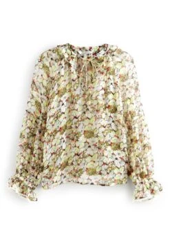 Next Sheer With Trim Detail Standard - Blouse - Cream Floral -Next feccd846d13a4c6a8c73c84404b46904