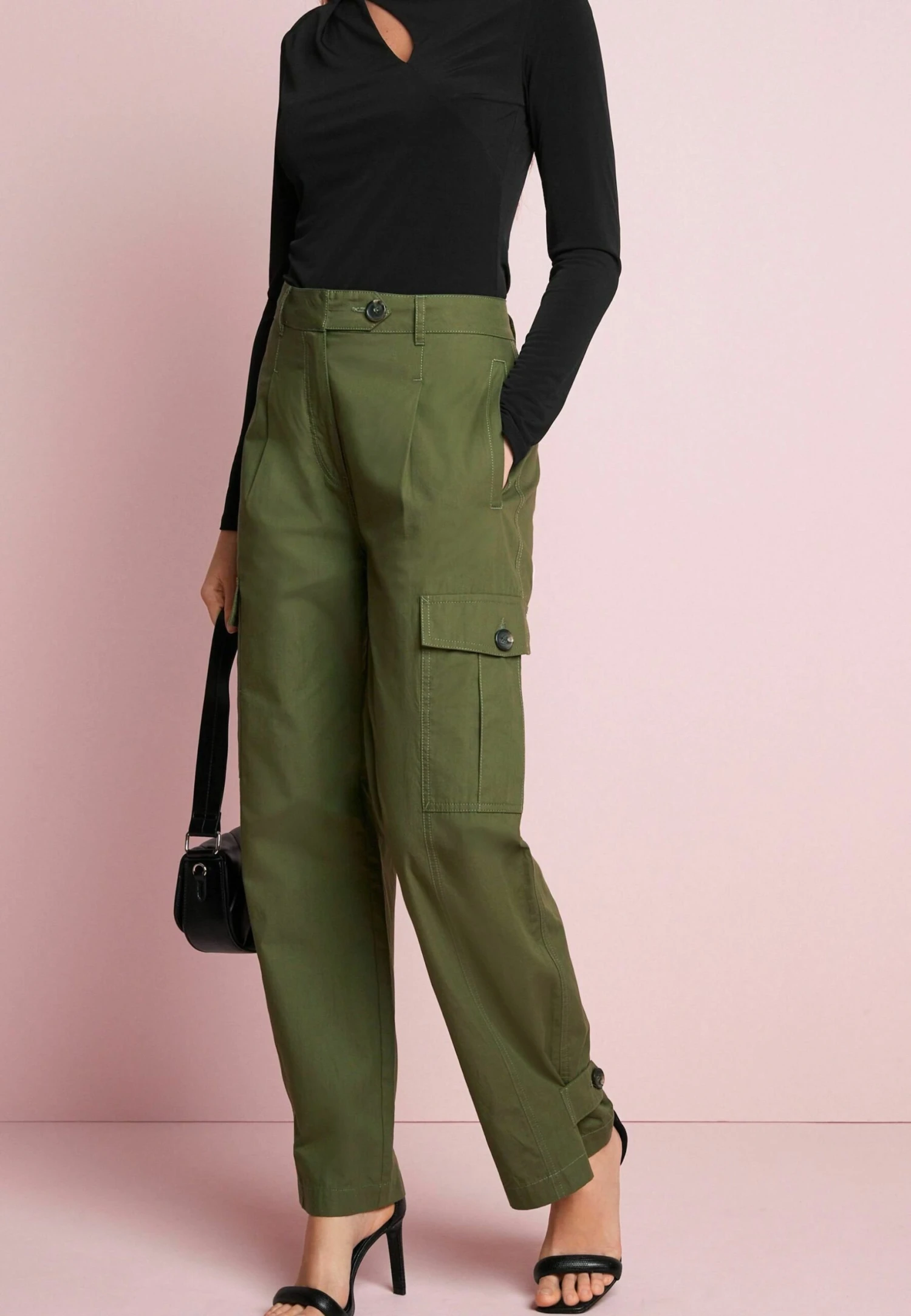 Next Straight LegPetite - Cargobroek - Khaki Green 4 Next Straight LegPetite - Cargobroek - Khaki Green - Afbeelding 2